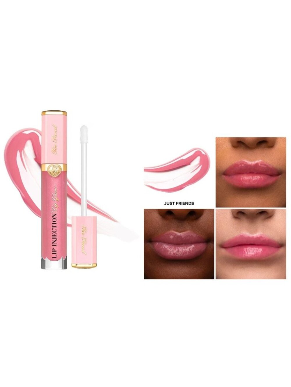 Too Faced Lip Injection 0.22 oz Just Friends Lip Gloss Lip Plumper Hydrating